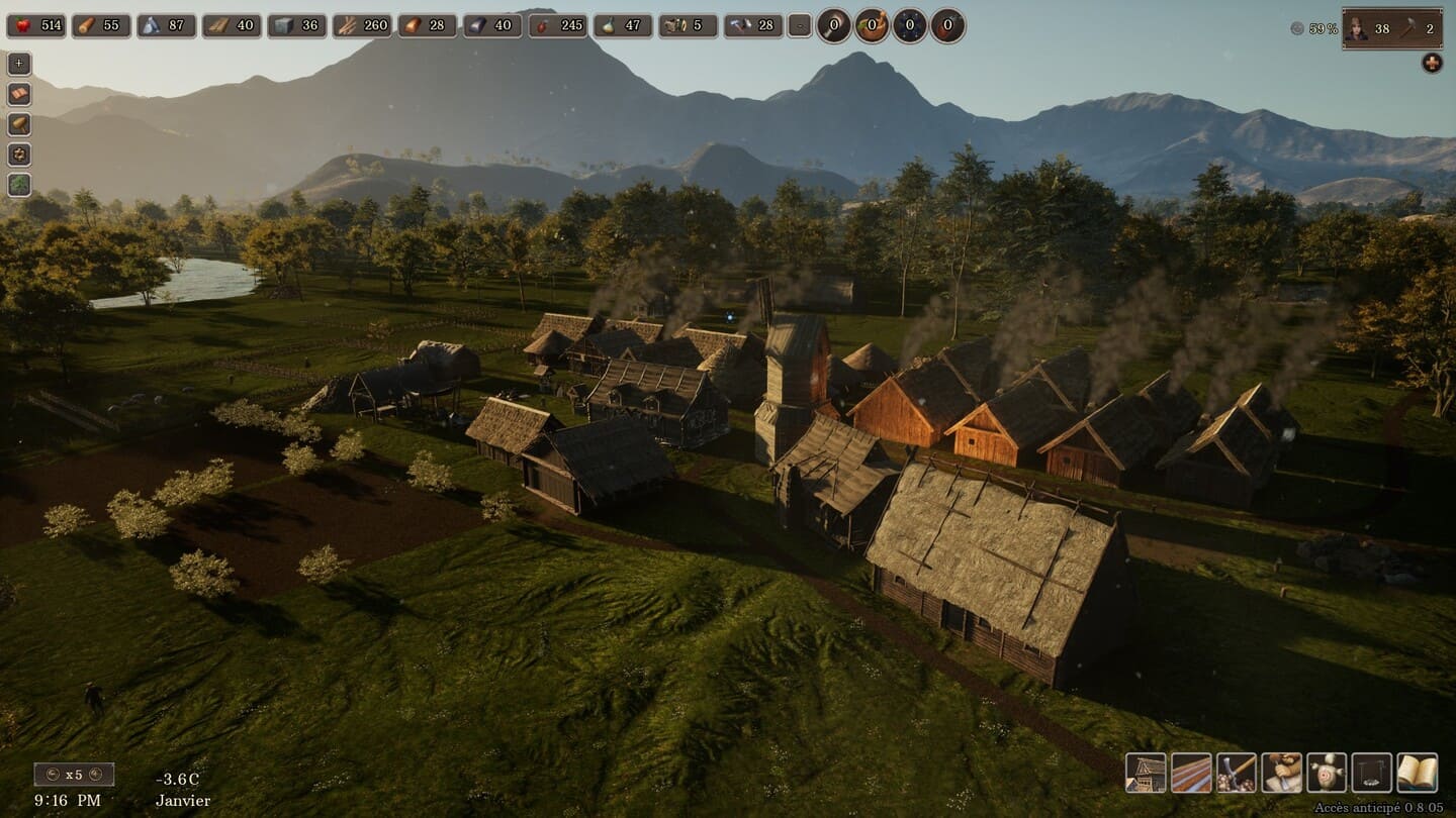 Bastide city builder coucher soleil
